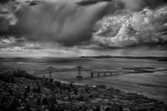 Sunset over Astoria, Ore., seen from the top of the Astoria Column.